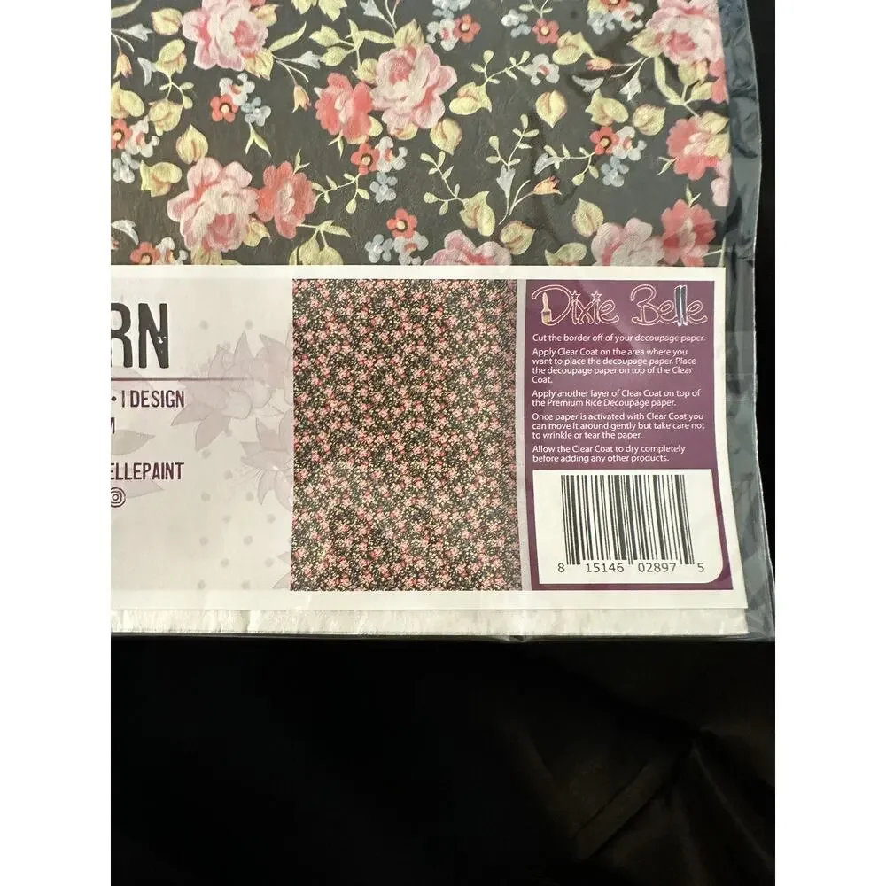 New Belles & Whistles PEONY PATTERN Decoupage Decor Rice Paper 23x33 Dixie Belle